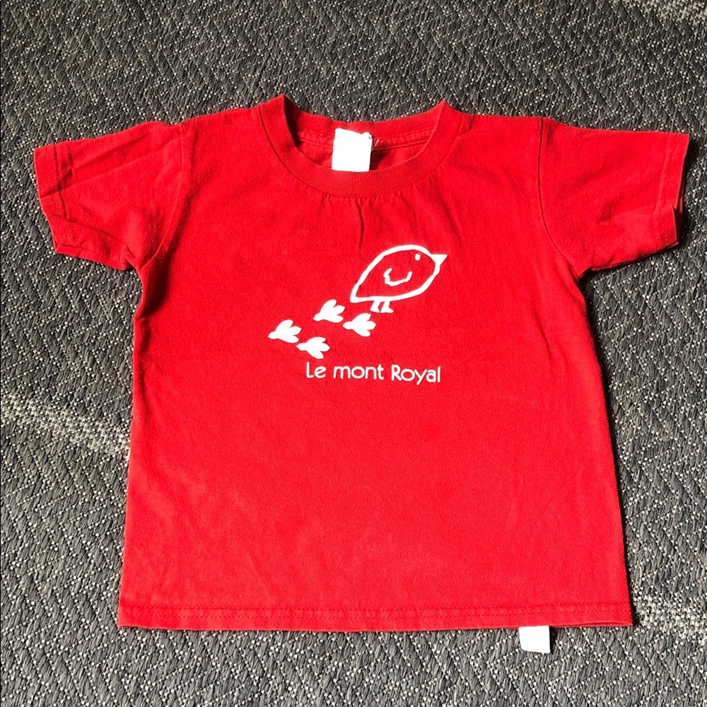 Gildan Red Kids Tee with White Bird Graphic